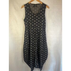 Porto San Francisco dress Chorus asymmetrical midi black polka dot Sz 3/Large